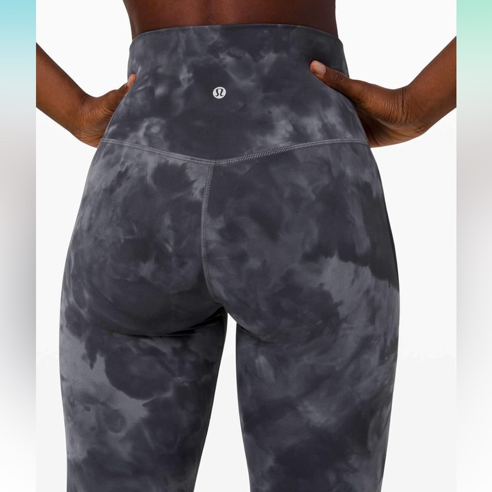 Lululemon Diamond Dye, high rise 28” align leggings, color graphite grey, size 6